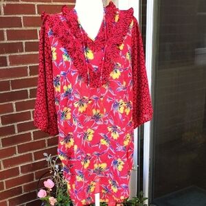 Diane Freis Georgette Blouse Top M/L